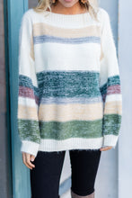 Load image into Gallery viewer, Really Ready Green Multicolored Striped Sweater