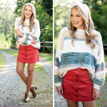 Load image into Gallery viewer, Really Ready Green Multicolored Striped Sweater