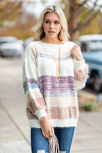 Load image into Gallery viewer, Really Ready Maroon Multicolored Striped Sweater