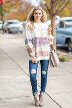 Load image into Gallery viewer, Really Ready Maroon Multicolored Striped Sweater