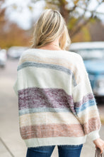 Load image into Gallery viewer, Really Ready Maroon Multicolored Striped Sweater