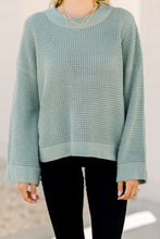 Load image into Gallery viewer, Easy Days Ahead Sage Green Waffle Sweater