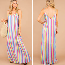 Load image into Gallery viewer, Remind Me Of You Pink Multi Striped Maxi Dress