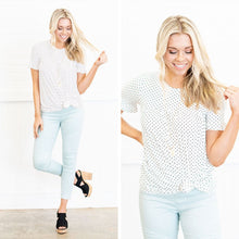 Load image into Gallery viewer, All For Fun Ivory White Polka Dot Top