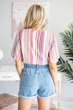 Load image into Gallery viewer, Shine So Bright Pink Striped Top