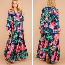 Load image into Gallery viewer, Destination Is Dreamy Navy Floral Maxi Dress