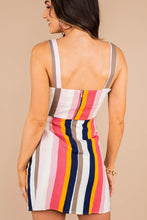 Load image into Gallery viewer, Summer Happens White Multi Stripe Dress
