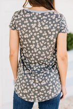 Load image into Gallery viewer, Lucky Girl Charcoal Gray Floral Print Top