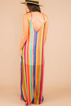 Load image into Gallery viewer, If It Makes You Happy Blue Multi Striped Maxi Dress
