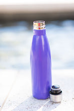 Load image into Gallery viewer, Peppy Pineapple Bright Purple Printed Water Bottle