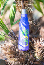 Load image into Gallery viewer, Peppy Pineapple Bright Purple Printed Water Bottle