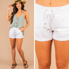 Load image into Gallery viewer, Into My Heart White Drawstring Shorts