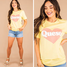 Load image into Gallery viewer, Queso Love Heather Yellow Graphic Tee