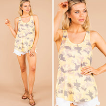 Load image into Gallery viewer, Wild And In Love Yellow Camo Tank