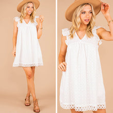 Load image into Gallery viewer, Couldn't Be Sweeter Ivory White Eyelet Dress
