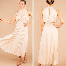 Load image into Gallery viewer, Special Request Cream White Pleated Midi Dress