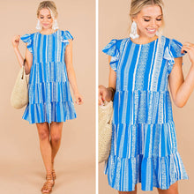 Load image into Gallery viewer, Just A Feeling Royal Blue Striped Dress