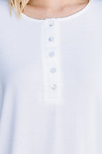 Load image into Gallery viewer, Out and About Ivory White Henley Top