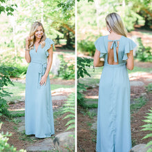 Load image into Gallery viewer, Living The Dream Aqua Blue Ruffled Maxi Dress