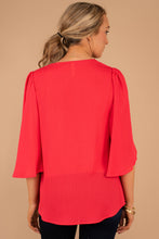 Load image into Gallery viewer, We're Here For You Tomato Red Ruffle Sleeve Top