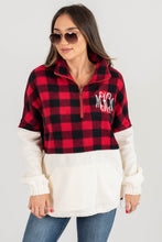 Load image into Gallery viewer, Cozy Declarations Cream And Red Buffalo Plaid Pullover