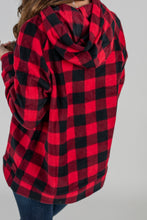 Load image into Gallery viewer, As A Matter Of Fact Red Buffalo Plaid Hoodie