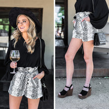 Load image into Gallery viewer, Let's Have Some Fun Ivory Snakeskin Shorts