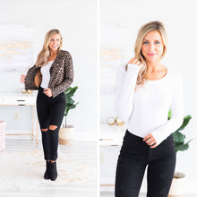 Load image into Gallery viewer, Honesty Is Key Classic White Long Sleeve Top
