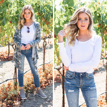 Load image into Gallery viewer, Honesty Is Key Classic White Long Sleeve Top