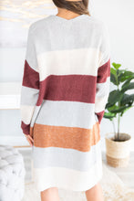 Load image into Gallery viewer, For The Look Burgundy Multi Colorblock Cardigan