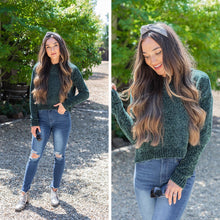Load image into Gallery viewer, The More I Love You Pine Green Chenille Sweater