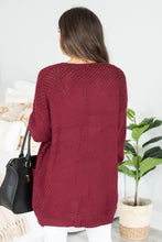 Load image into Gallery viewer, Somebody To Love Burgundy Red Cable Knit Cardigan