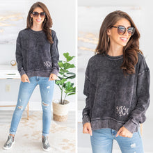 Load image into Gallery viewer, All The Love You Need Vintage Black Crop Pullover