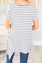 Load image into Gallery viewer, Let's Talk Ivory White and Black Striped Tunic