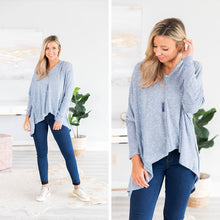 Load image into Gallery viewer, Do As I Do Denim Blue V-Neck Sweater