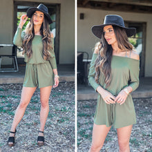 Load image into Gallery viewer, The Poolside Olive Green Romper