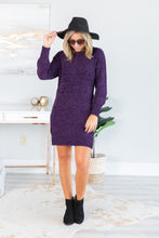 Load image into Gallery viewer, Soft Heart Plum Purple Chenille Sweater Dress