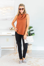 Load image into Gallery viewer, Against The Crowd Rust Cowl Neck Sweater
