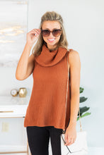 Load image into Gallery viewer, Against The Crowd Rust Cowl Neck Sweater