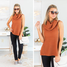 Load image into Gallery viewer, Against The Crowd Rust Cowl Neck Sweater