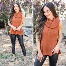 Load image into Gallery viewer, Against The Crowd Rust Cowl Neck Sweater