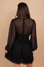 Load image into Gallery viewer, Living In A Dream Black Swiss Dot Dress