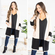 Load image into Gallery viewer, All I Could Want Taupe Black Colorblock Cardigan