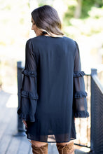 Load image into Gallery viewer, The Way You Move Black Ruffled Dress