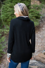Load image into Gallery viewer, Meet You Here Black Cowl Neck Sweater