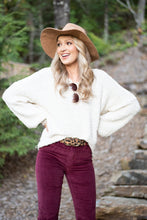 Load image into Gallery viewer, Open Your Heart Cream White Distressed Sweater