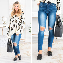 Load image into Gallery viewer, Do Your Worst Medium Wash Distressed Skinny Jeans