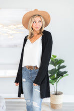 Load image into Gallery viewer, Tell Somebody Black Popcorn Cardigan