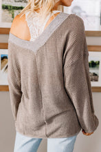 Load image into Gallery viewer, Give Me Joy Mocha Brown Waffle Sweater