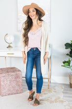 Load image into Gallery viewer, Beauty And Brains Blush Pink Lace Trim Tank